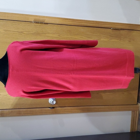 Eileen fisher cotton merino wool blend sweater knit dress red - Picture 5 of 6